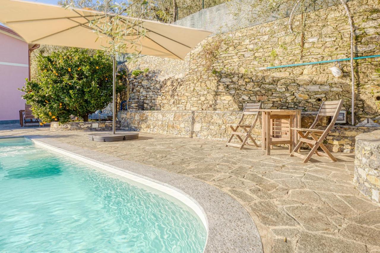 Casaviva - Ampio Trilocale Vista Mare Con Piscina - Pieve Alta Lägenhet Pieve Ligure Exteriör bild
