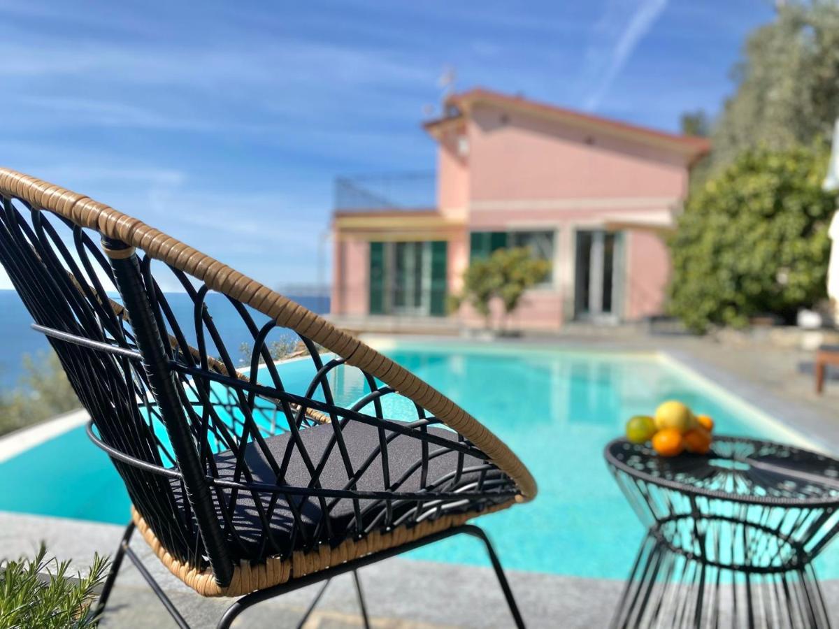 Casaviva - Ampio Trilocale Vista Mare Con Piscina - Pieve Alta Lägenhet Pieve Ligure Exteriör bild